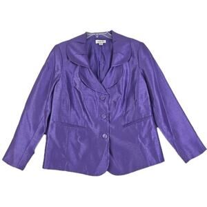 Isabella Suits ~Woman Plus Size 18W~ Purple 3 Button Formal Retro Blazer Jacket.